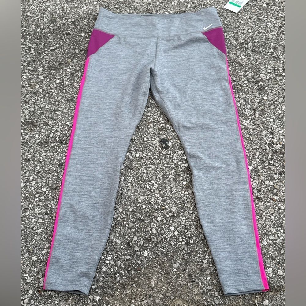 NWT Nike Dri-Fit Gray and Pink Athletic Leggings
